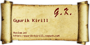 Gyurik Kirill névjegykártya